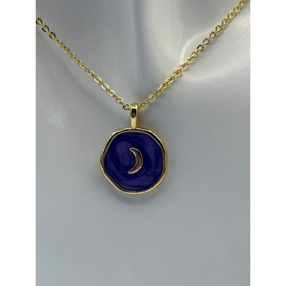 Purple Crescent Moon Necklace - Picture 2 of 4